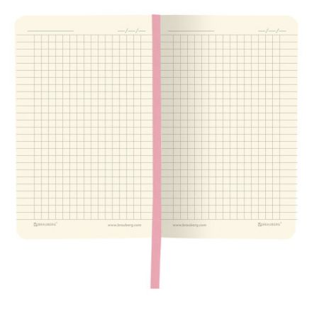 Блокнот МАЛЫЙ ФОРМАТ (100x150 мм) А6, BRAUBERG "Metropolis Ultra", под кожу, 80 л., клетка, розовый, 113322