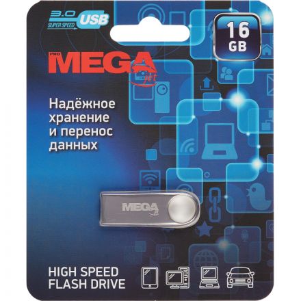 Флеш-память Promega Jet 16GB USB3.0 серебро, металл, под лого NTU279U3016GS