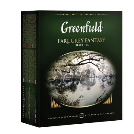 Чай GREENFIELD "Earl Grey Fantasy" черный с бергамотом и цитрусом, 100 пакетиков в конвертах по 2 г, 0584-09 Чай GREENFIELD "Earl Grey Fantasy" черный с бергамотом и цитрусом, 100 пакетиков в конвертах по 2 г, 0584-09