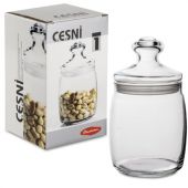 Банка для сыпучих продуктов, с крышкой, 920 мл, стекло, PASABAHCE "ЧЕШНИ", фирменная подарочная упаковка, 97560