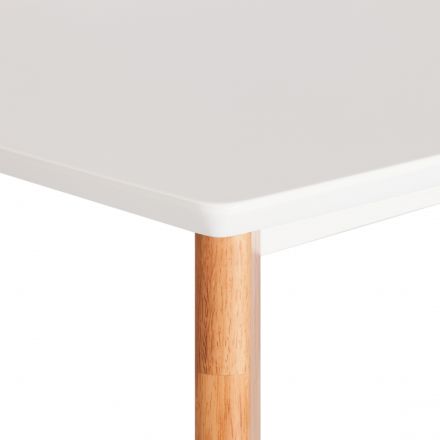 Стол обеденный Claire квадратный столешница МДФ, опоры дерево гевея, белый / натуральное дерево, 80 x 80 x 75см
