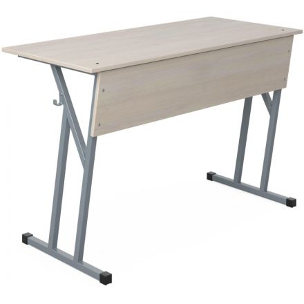 Парта MET_Комус Мебель стол ученический 2-местный 6р.г.дуб шамони св./сер