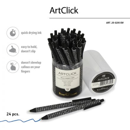 Ручка шариковая автомат. ArtClick.Буквы 0,5мм синяя 20-0281/08