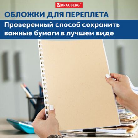 Обложки картонные для переплета БОЛЬШОЙ ФОРМАТ А3, КОМПЛЕКТ 100 шт., тиснение под кожу, 230 г/м2, слоновая кость, BRAUBERG, 530946 Обложки картонные для переплета БОЛЬШОЙ ФОРМАТ А3, КОМПЛЕКТ 100 шт., тиснение под кожу, 230 г/м2, слоновая кость, BRAUBERG, 530946