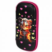 Пенал ЮНЛАНДИЯ, 1 отделение, 1 откидная планка, карман, EVA покрытие soft-touch, 22х10х5 см, "Tiger cub", 273185