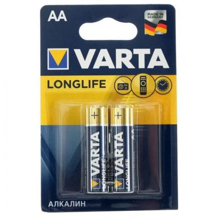 Батарейка Varta LONGLIFE LR6 AA 2шт/бл Alkaline 1.5V (4106) (4106101412)
