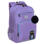 Рюкзак GRIZZLY школьный, анатомическая спинка, 2 отделения, для девочек, "CATCAO", лавандовый, 40х25х13 см, RG-564-2/3 Рюкзак GRIZZLY школьный, анатомическая спинка, 2 отделения, для девочек, "CATCAO", лавандовый, 40х25х13 см, RG-564-2/3