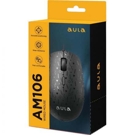 Мышь компьютерная AULA AM106 4кн, DPI 1000/1600/2000 (80003338)