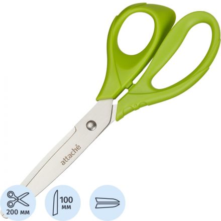 Ножницы Attache Spring 200 мм эргоном.руч.без покрытия,цвет салатовый