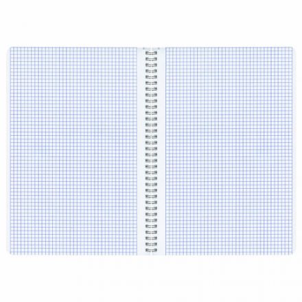 Тетрадь А4, 96 л., BRAUBERG, гребень, клетка, матовая ламинация, "NoteBookMono" (микс в спайке), 405315