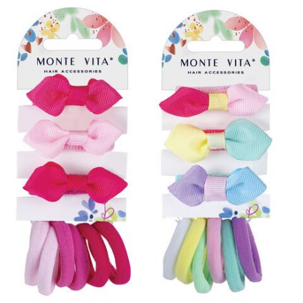 Резинка для волос НАБОР 9 шт., мягкие, medium size, ассорти форм, оттенки розового, MONTE VITA (МОНТЕ ВИТА), 457107 Резинка для волос НАБОР 9 шт., мягкие, medium size, ассорти форм, оттенки розового, MONTE VITA (МОНТЕ ВИТА), 457107