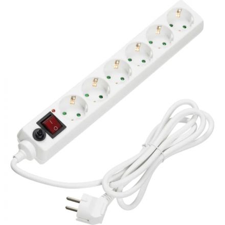 Сетевой фильтр BigTech CD6-1,8W15 (6р/1,8м/16А/3680 Вт 1,5мм белый) Сетевой фильтр BigTech CD6-1,8W15 (6р/1,8м/16А/3680 Вт 1,5мм белый)