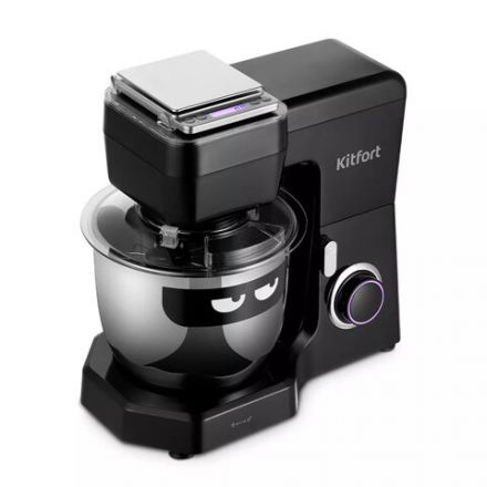 Миксер планетарный KITFORT KT-3434, 1300 Вт, 10 скоростей, 3 насадки, чаша 4,5 л, кухонные весы, черный, КТ-3434