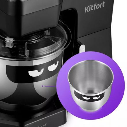 Миксер планетарный KITFORT KT-3434, 1300 Вт, 10 скоростей, 3 насадки, чаша 4,5 л, кухонные весы, черный, КТ-3434