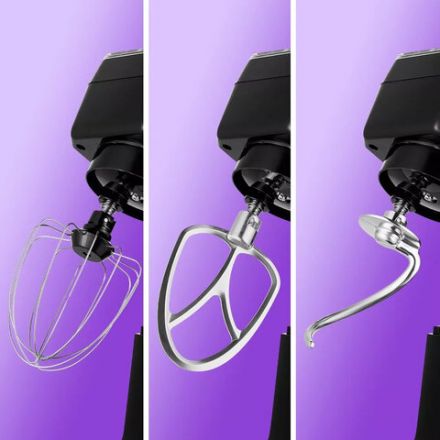 Миксер планетарный KITFORT KT-3434, 1300 Вт, 10 скоростей, 3 насадки, чаша 4,5 л, кухонные весы, черный, КТ-3434