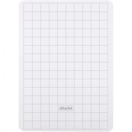 Доска двусторонняя маркерная Attache А4 белый/клетка+ маркер+салфетка