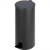 Ведро для мусора с педалью 30 л оцинкованная сталь черное (25х60 см) Ведро для мусора с педалью 30 л оцинкованная сталь черное (25х60 см)