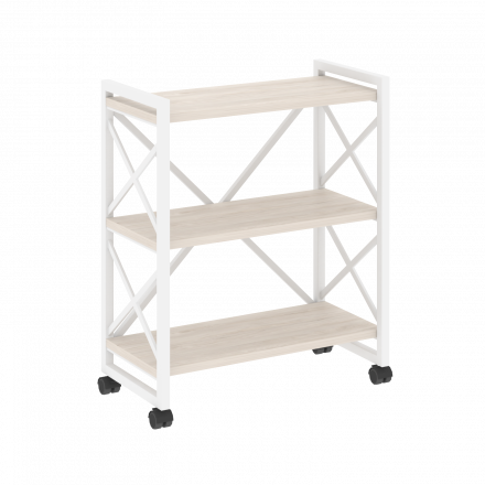 Loft Стеллаж на колесных опорах-3 полки VR.L-MST.K-3.8 Денвер светлый/Белый металл 800*400*968