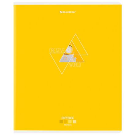 Тетрадь А5, 48 л., BRAUBERG, скоба, клетка, глянцевый лак, "Smart" (микс в спайке), 404345