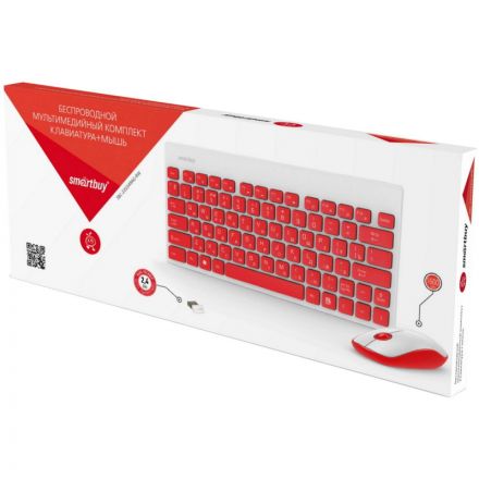 Набор клавиатура+мышь Smartbuy 220349AG красно-белый (SBC-220349AG-RW) /20 Набор клавиатура+мышь Smartbuy 220349AG красно-белый (SBC-220349AG-RW) /20