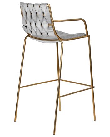Набор 2 шт Стул барный DOBRIN MILLER GOLD, cветло-серый велюр (135-37) Набор 2 шт Стул барный DOBRIN MILLER GOLD, cветло-серый велюр (135-37)