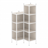 Loft Угловой внутренний стеллаж наборный VR.L-38 Денвер светлый/Белый металл 862*862*1869