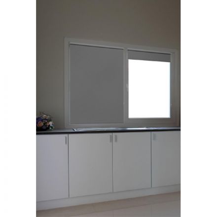 Рулонная штора ARX_ Блэкаут Шалюр Серебристый 100x160 Мини