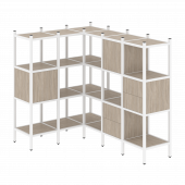 Loft Угловой внутренний стеллаж наборный VR.L-30 Дуб аттик/Белый металл 1278*1278*1458