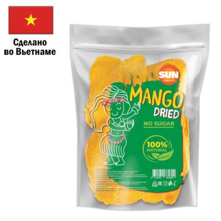 Манго сушеное без сахара SUN AND LIFE, 500 г, 4610051861800 Манго сушеное без сахара SUN AND LIFE, 500 г, 4610051861800