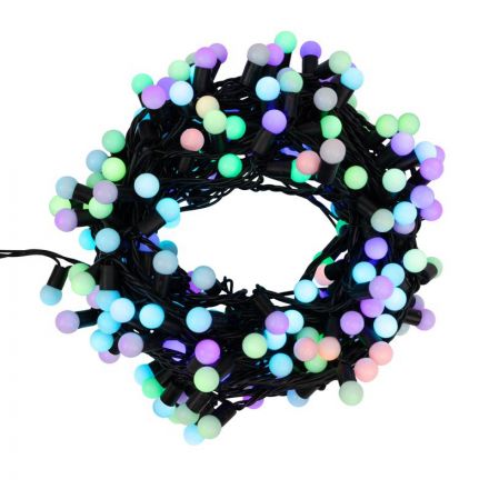 Гирлянда Мультишарики ?175мм 20 м черный ПВХ 200  цвет RGB 303-509