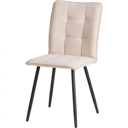 Стул Комус Мебель Flame велюр , 41х55х89, бежевый/черный Стул Комус Мебель Flame велюр , 41х55х89, бежевый/черный
