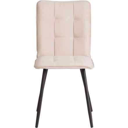 Стул Комус Мебель Flame велюр , 41х55х89, бежевый/черный Стул Комус Мебель Flame велюр , 41х55х89, бежевый/черный