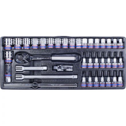 Набор инструмента универсальный, выдвижной ящик, 69 предметов KING TONY