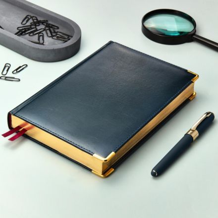 Ежедневник полудатированный кожа,синий,А5,145х216,208л, IMPERIUM 3-023/121 Ежедневник полудатированный кожа,синий,А5,145х216,208л, IMPERIUM 3-023/121