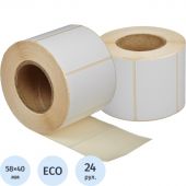 Термоэтикетки Новотрейд 58х40 мм Eco без печати (24 рулона по 700 этикеток)