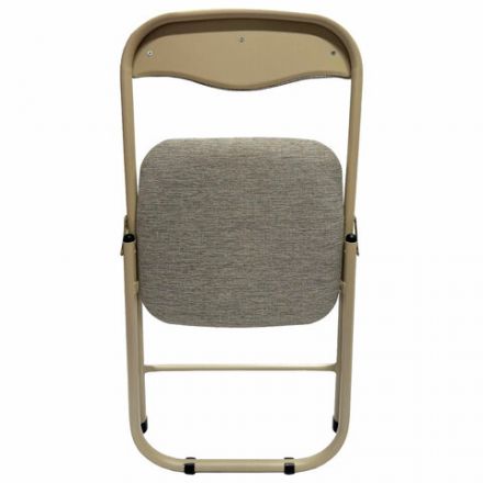 Стул складной для дома и офиса РС04, бежевый перламутровый каркас, рогожка бежевая
