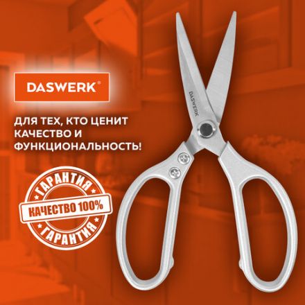 Ножницы кухонные DASWERK (ДАСВЕРК), 210 мм, удлиненное лезвие, металлические ручки, 608900 Ножницы кухонные DASWERK (ДАСВЕРК), 210 мм, удлиненное лезвие, металлические ручки, 608900