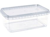 Контейнер 1,2л. прямоугольное, с бесцветной крышкой, без ручки  бесцветное