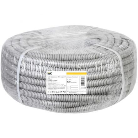 Труба гофр. ПВХ ELASTA d=25мм с зондом (50м) IEK