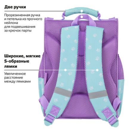 Ранец ПИФАГОР BASIC, 1 отделение, 3 кармана, эргономичная спинка, "Cat friends", 35х28х18 см, 272048 Ранец ПИФАГОР BASIC, 1 отделение, 3 кармана, эргономичная спинка, "Cat friends", 35х28х18 см, 272048