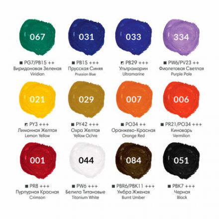 Гуашь художественная BRAUBERG ART CLASSIC, НАБОР 12 цветов в баночках по 40 мл, 191586