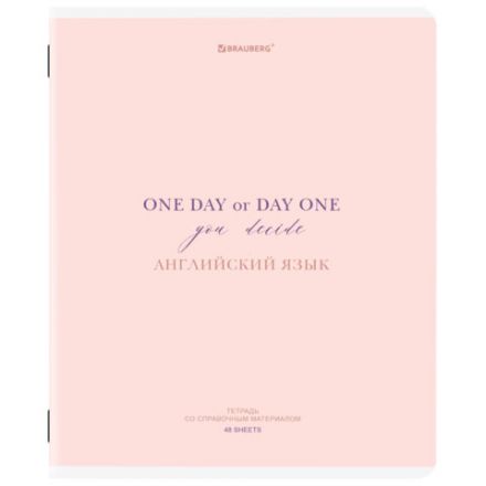 Тетрадь предметная CREATIVE 48 л., обложка картон, АНГЛИЙСКИЙ, клетка, подсказ, BRAUBERG, 405111