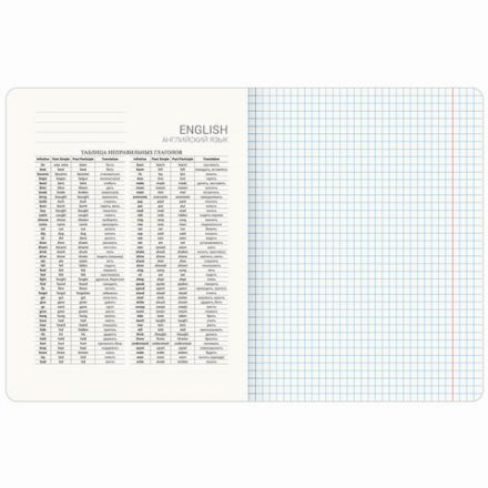 Тетрадь предметная CREATIVE 48 л., обложка картон, АНГЛИЙСКИЙ, клетка, подсказ, BRAUBERG, 405111