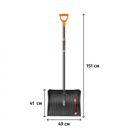 Лопата снеговая FINLAND пластик с черенком 1023-Ч