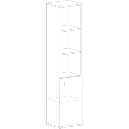 Шкаф -колонка MS_Агат полузакрытая АСС-24 серый