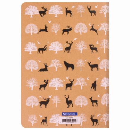 Тетрадь 40 л. в клетку обложка КРАФТ, бежевая бумага 70 г/м2, сшивка, А5 (147х210 мм), NATURE, BRAUBERG, 403758