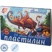 Пластилин восковой Луч Фантазия 24 цвета 420 г со стеком