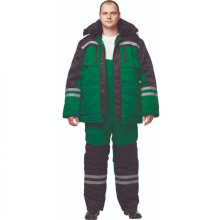Костюм рабочий зимний муж з03-КПК зел/черн (р.48-50) 170-176