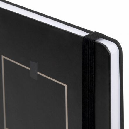 Ежедневник недатированный с резинкой А5 145х203 мм, BRAUBERG, твердый, 128 л., "Black", 116288