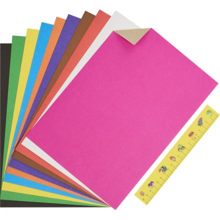 Картон цветной 10л.10цв,А4 Луч Школа творчества немелованн в папке 1796-08